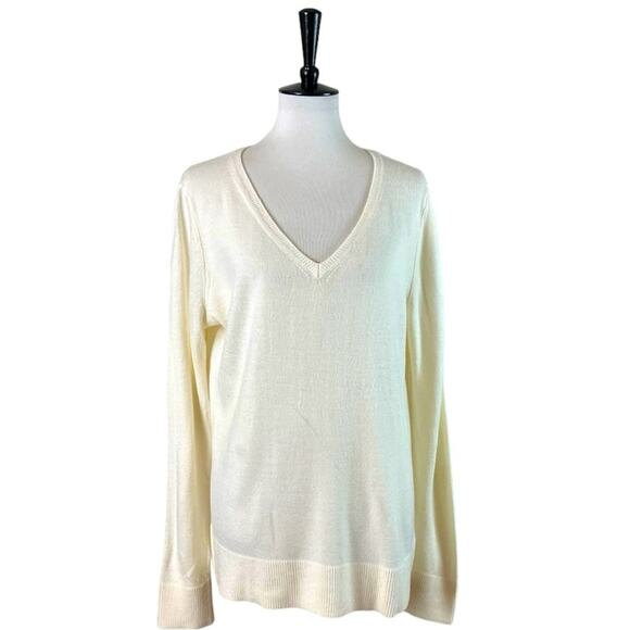 Roz & Ali Bundle of 2 V-neck Sweaters Black Cream Classic Soft Women’s Size XL - Picture 6 of 13
